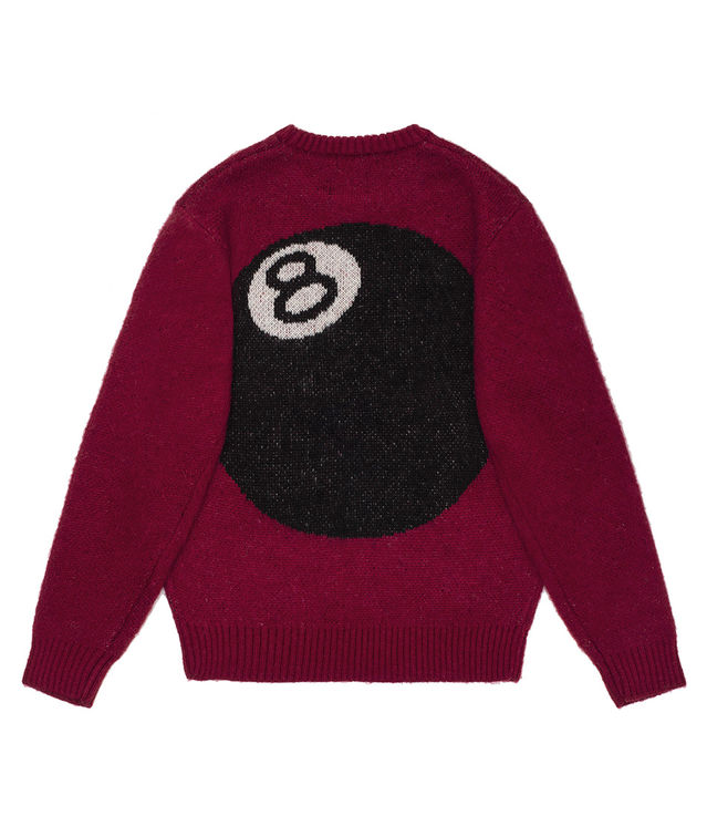 Shop Stussy 8 Ball Heavy Brushed Mohair Sweater Red at itk online