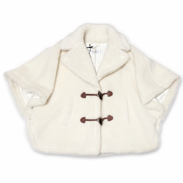 マックスマーラ テディベアケープ ジョージ(George) ポンチョ 白 MaxMara