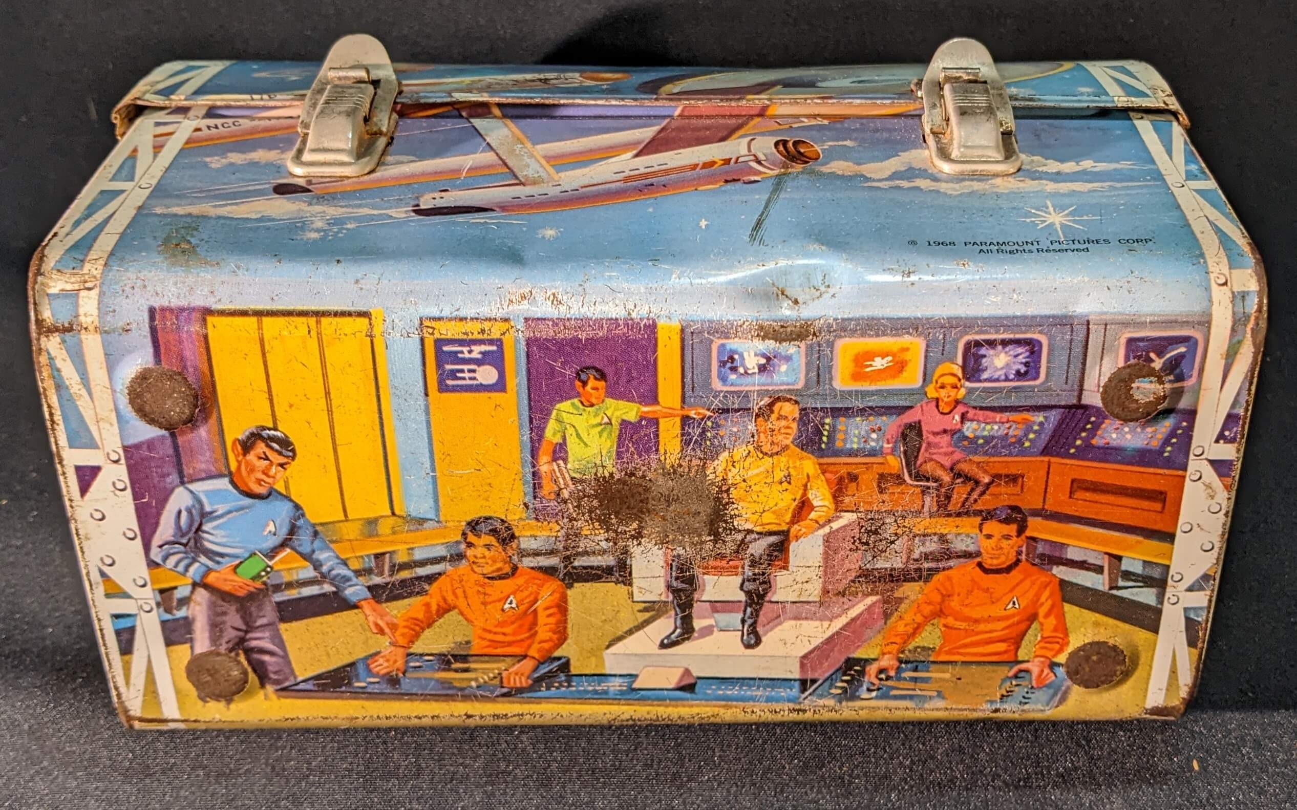 Vintage STAR TREK - 1968 Aladdin Dome Top Metal Lunch Box - Ithaca
