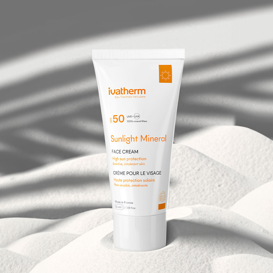 Încearcă noua cremă Sunlight Mineral SPF50+ ○ Ivatherm