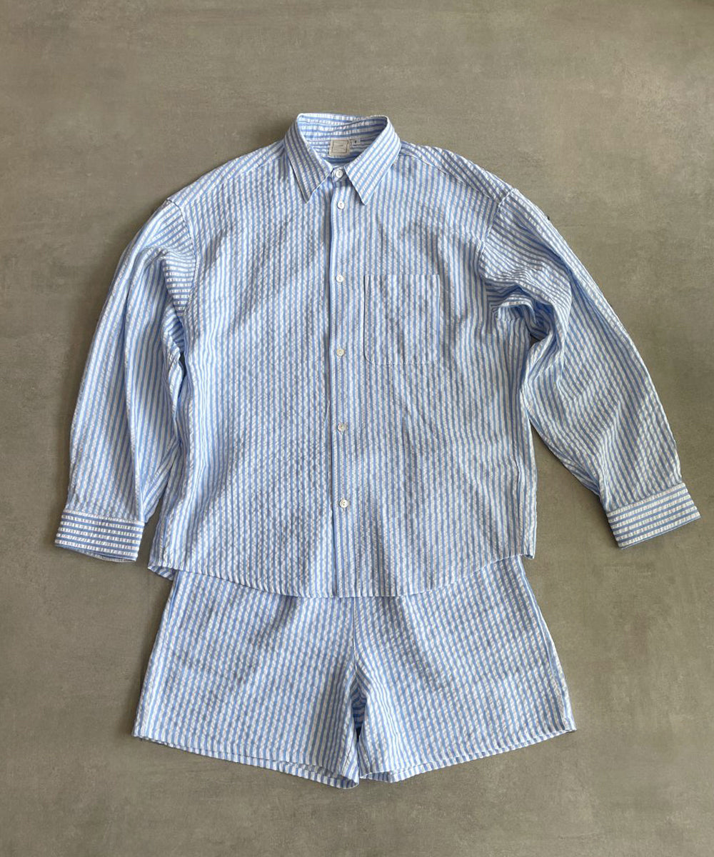 ストライプサッカーシャツ＆ショートパンツセット（シワレス） – IYAN