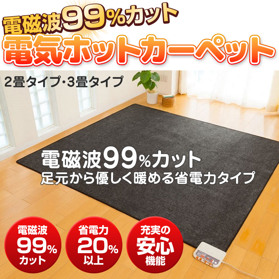 電磁波カットホットカーペット【3畳・本体のみ】【ゼンケン】 | いやし