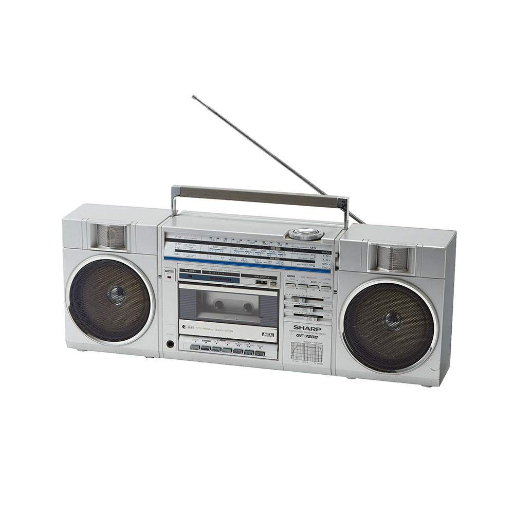 レンタル情報|小道具のElectronicsラジカセ シルバーxブルーライン