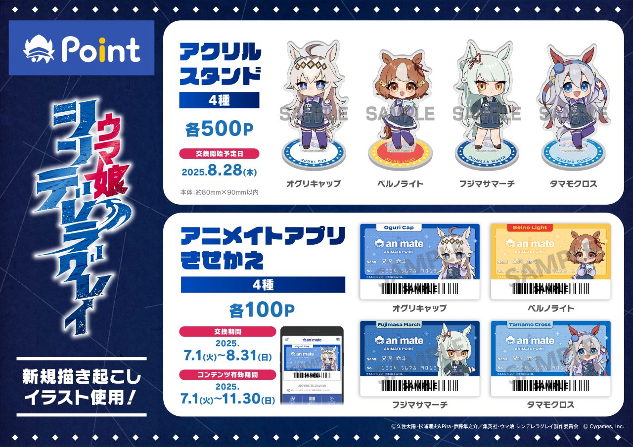 アニメ『ウマ娘 シンデレラグレイ』 アニメイトポイント景品 | j-hobby