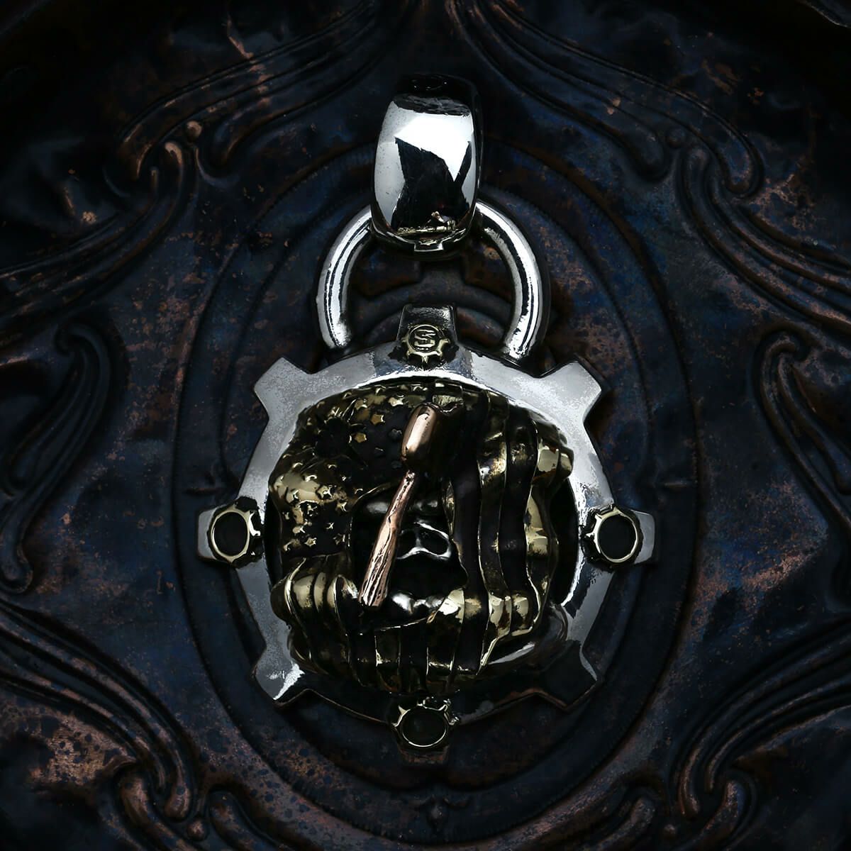 スターリンギア ニュースカルマーブルペンダント w/スカル/アメリカン