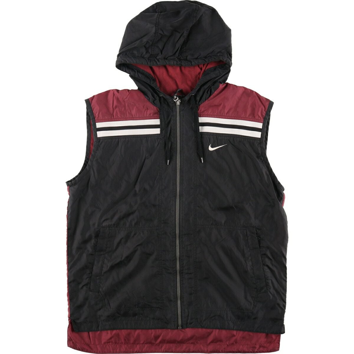 古着 90年代 ナイキ NIKE フード付き ナイロンベスト メンズS相当