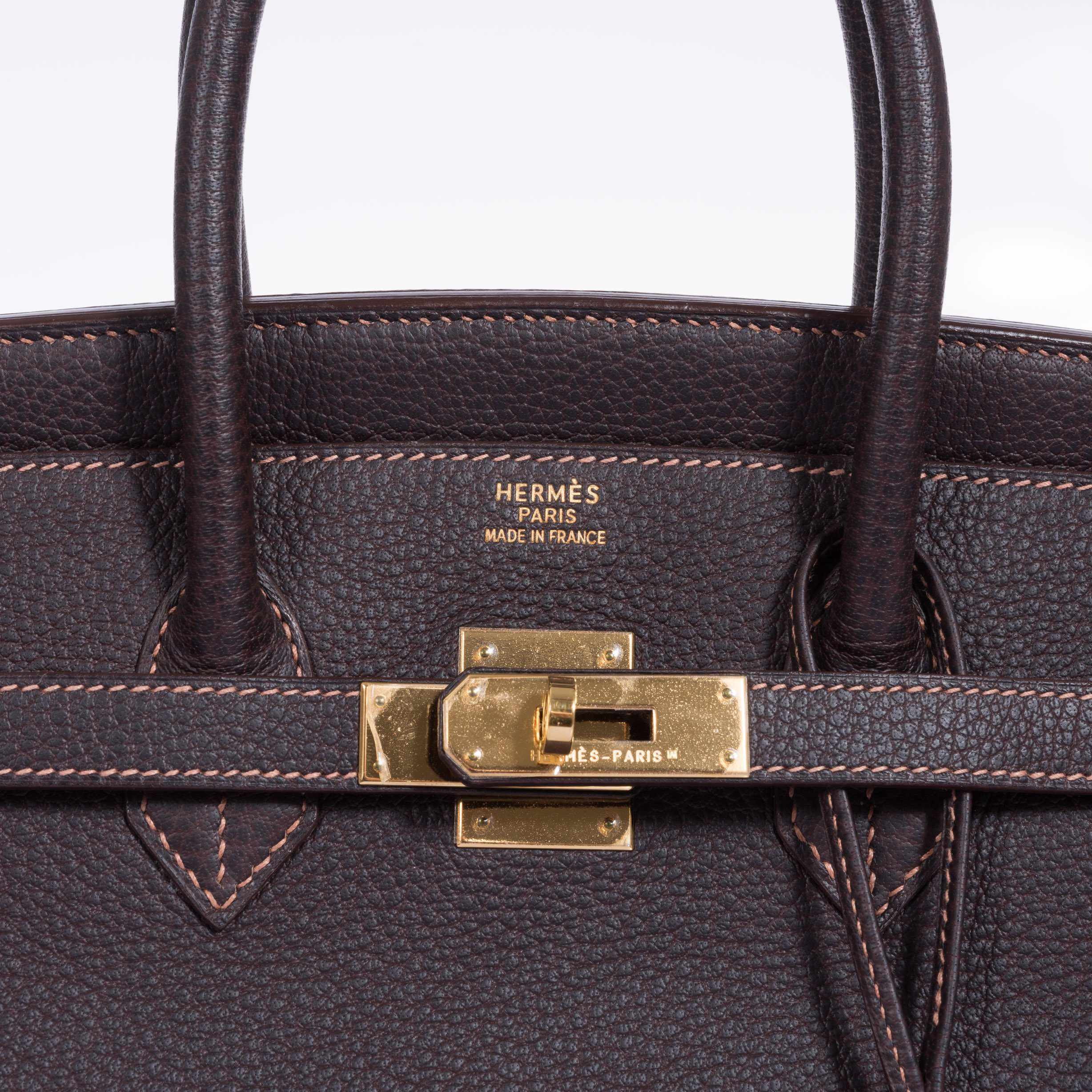 Hermes Birkin 35 Havanne Fjord Special Stitching Gold Hardware