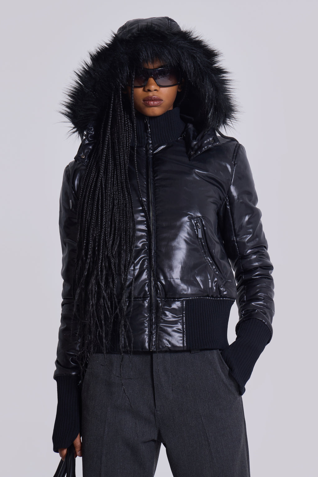 Black Mercury Puffer Jacket | Jaded London