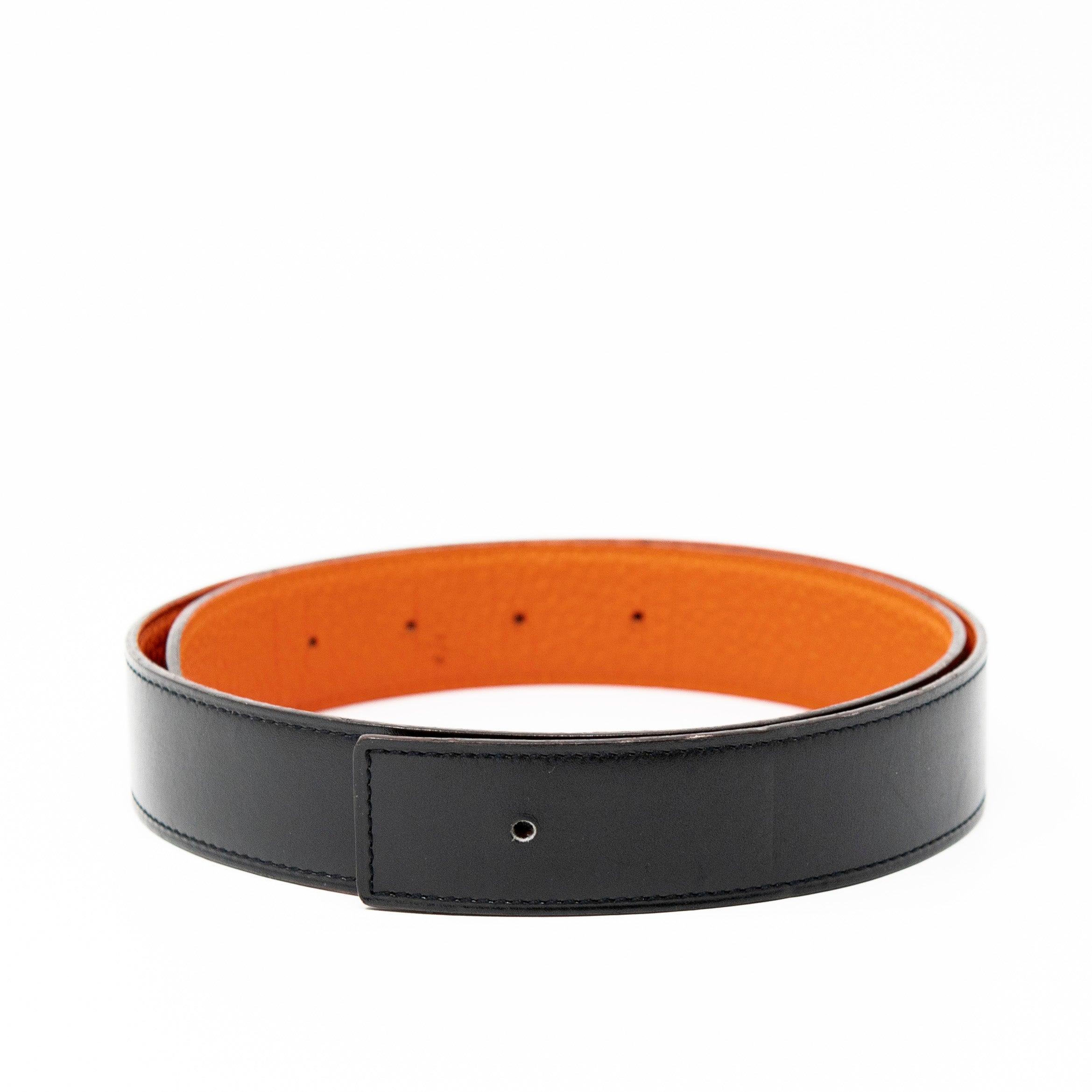 Hermes Orange Reversible Belt Strap 80 | Jadore Couture