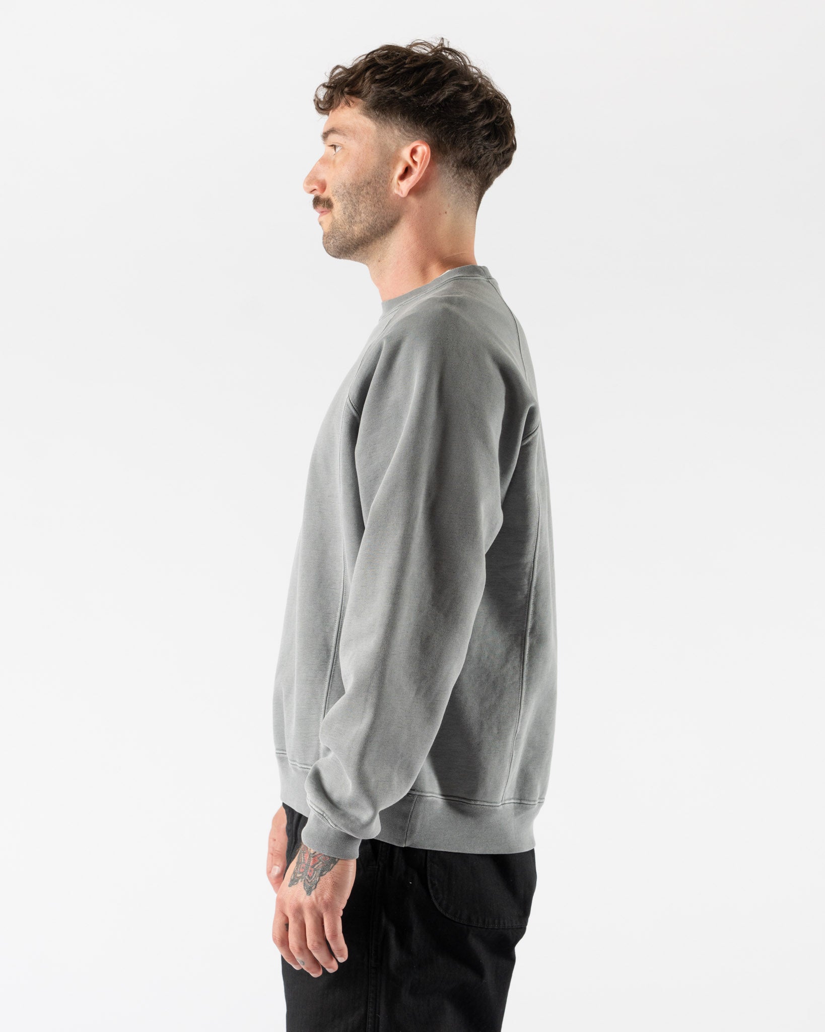 Lady White Co. LW620 Heavy Gusset Crewneck in Pigment Kelp Curated