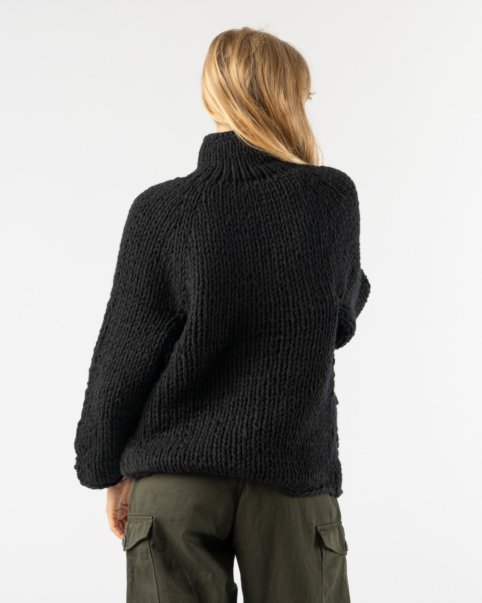 CASEY CASEY Wool Cardigan in Black Curated at Jake and Jones