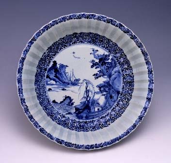 染付山水図輪花大鉢｜日本遺産ポータルサイト