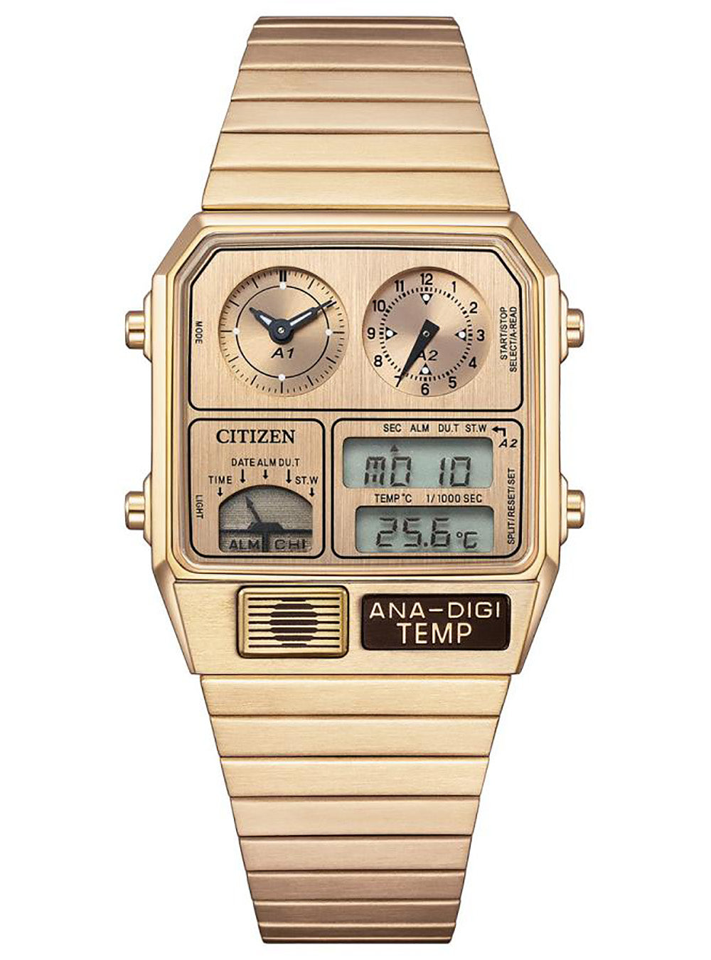 CITIZEN COLLACTION METALIC ANA-DIGI TEMP WATCH RECORD LABEL