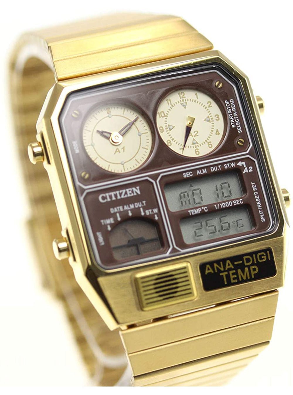 JG2103-72X] CITIZEN ANA-DIGI TEMP Reproduction Model Watch Gold