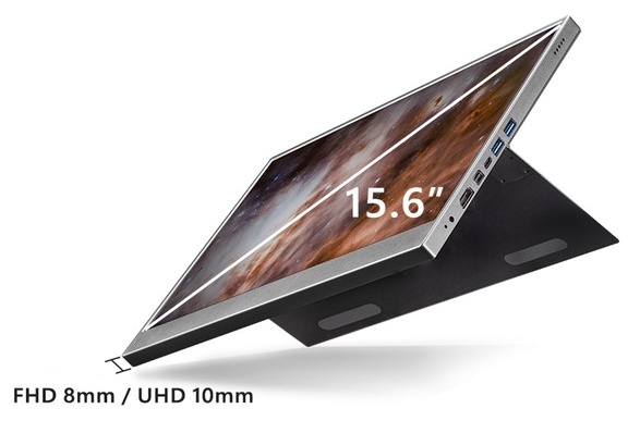 4K表示の15.6型モバイルディスプレイ「Gemini」--バッテリー内蔵で最長