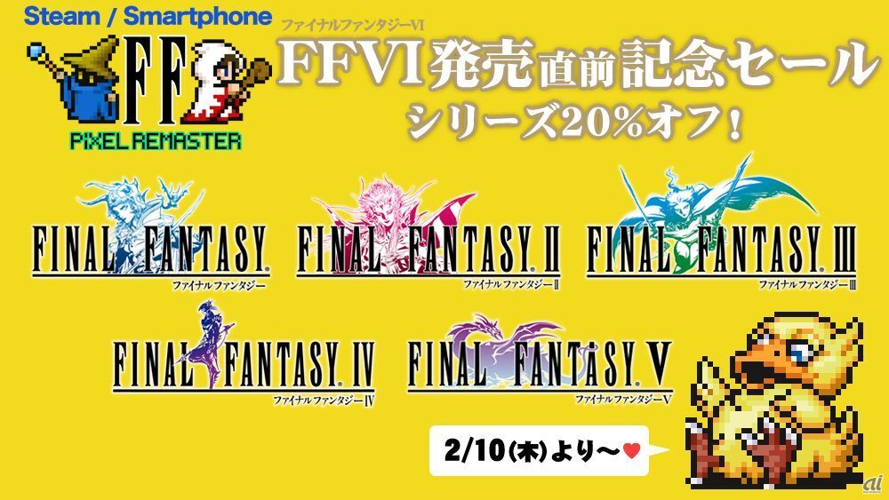 スクエニ、ピクセルリマスター版「ファイナルファンタジーVI」を2月24