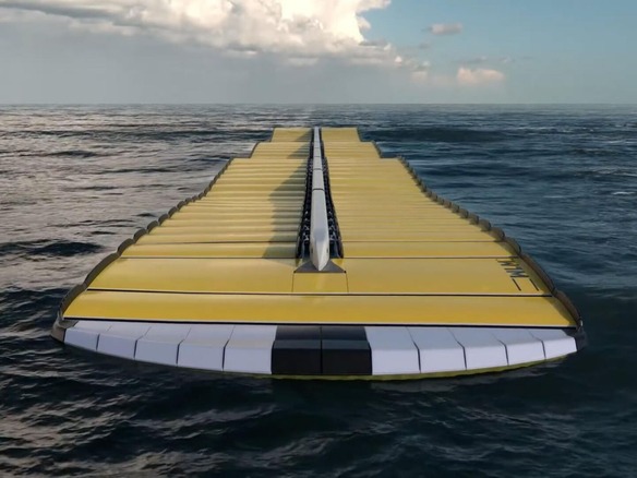 いかだのような形の波力発電システム「Waveline Magnet」 - CNET Japan