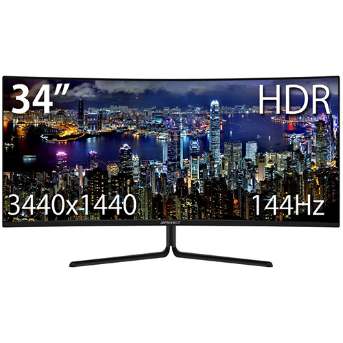 JAPANNEXT JN-VCG34144UWQHDR UWQHD ゲーミング曲面モニター 144Hz HDR