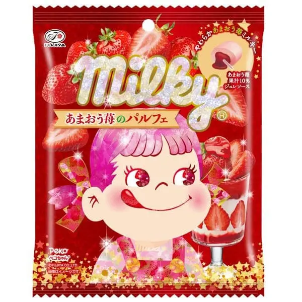 Fujiya Milky Candy - Amao Strawberry Parfait (不二家 ミルキー