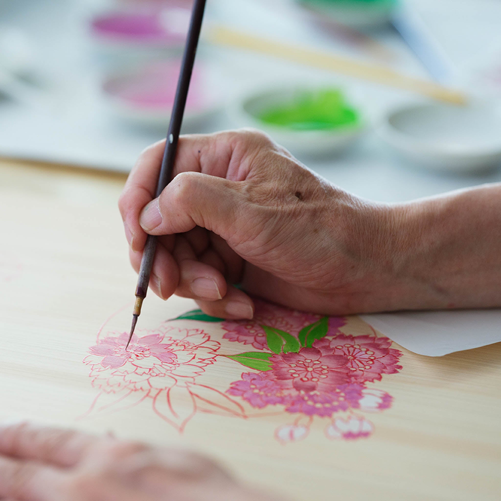 加賀友禅 掛時計 | 手描き木友禅 timeless | 八重桜 | 工房久恒