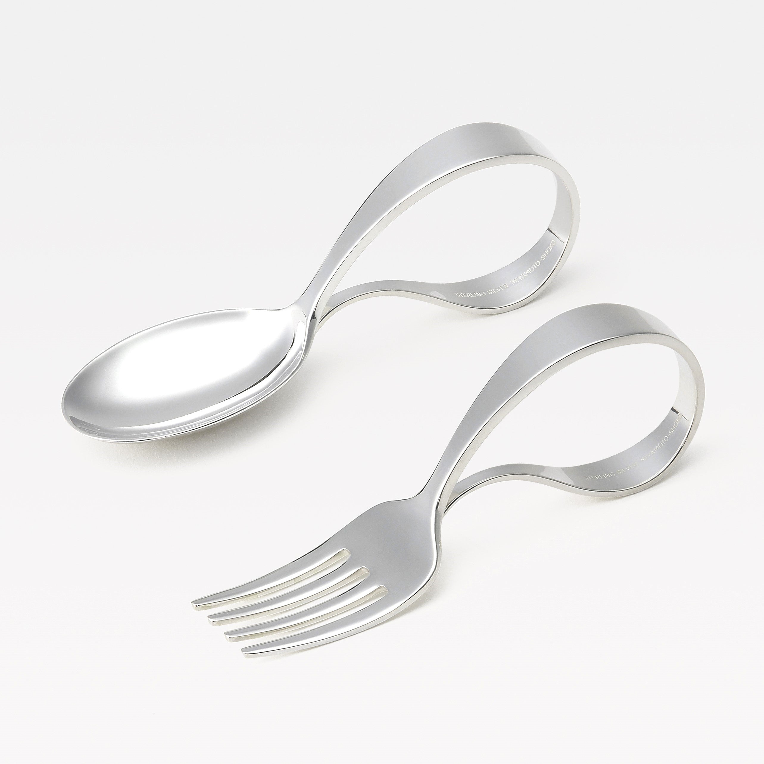 食器 | 銀のベビースプーン・フォークセット | 曲がり | 宮本商行