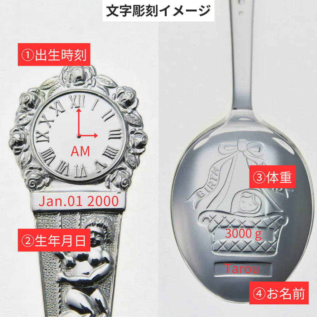 食器 | 銀のバースデーレコードスプーン | 名入れ込 | 宮本商行