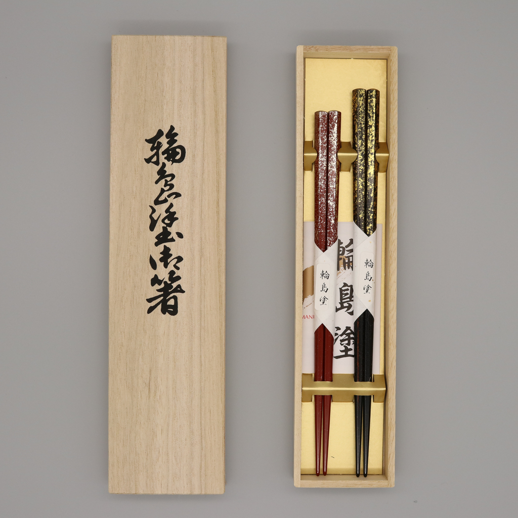 輪島塗 夫婦箸 | 五角 梨地 | 大藤漆器店