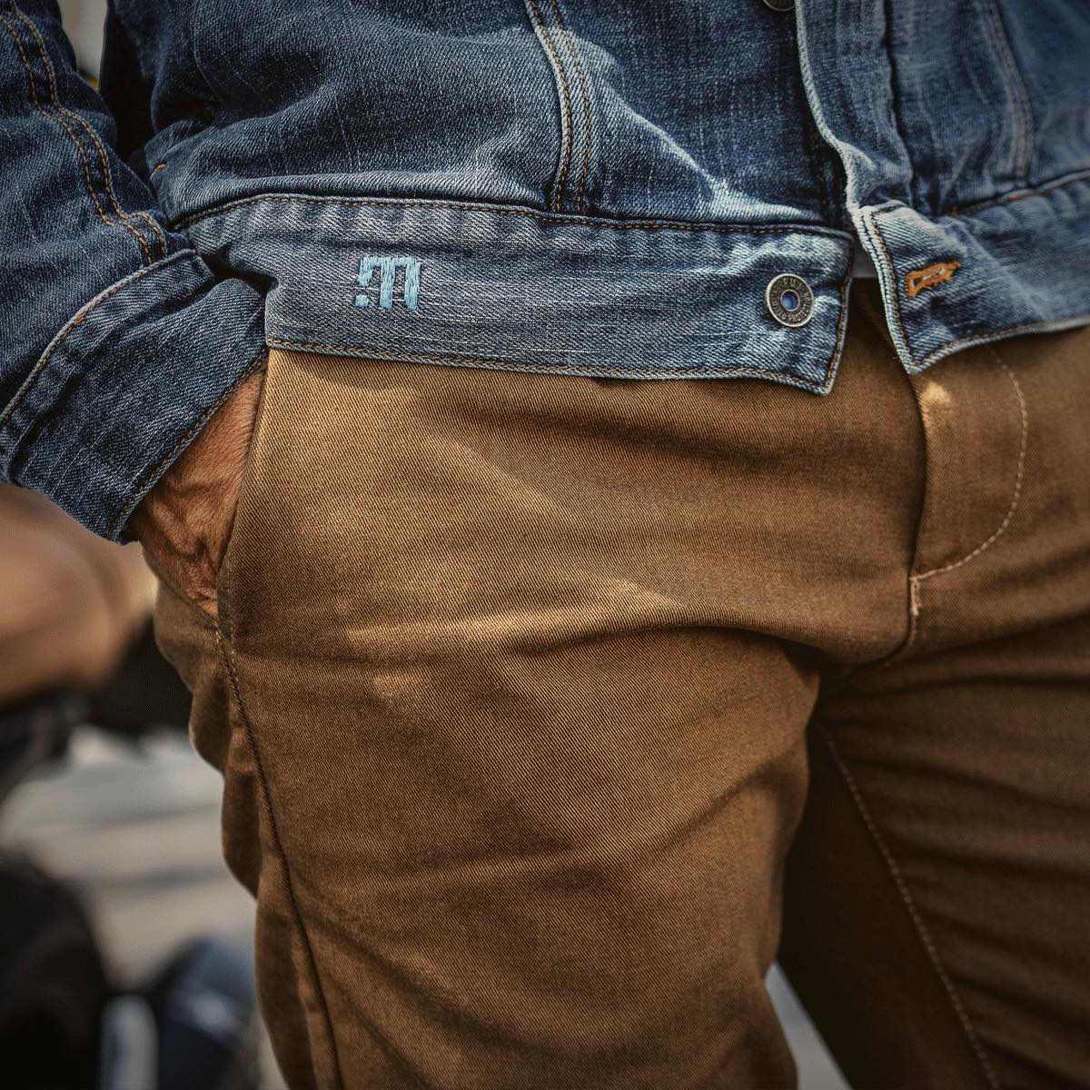 試着無料】PMJ サンセット - バイク パンツ チノパン カジュアル 細身