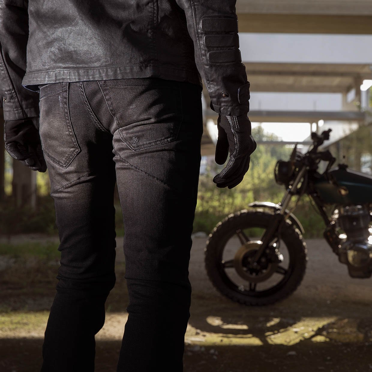 試着無料】PMJ カフェレーサー - バイク パンツ デニム カジュアル