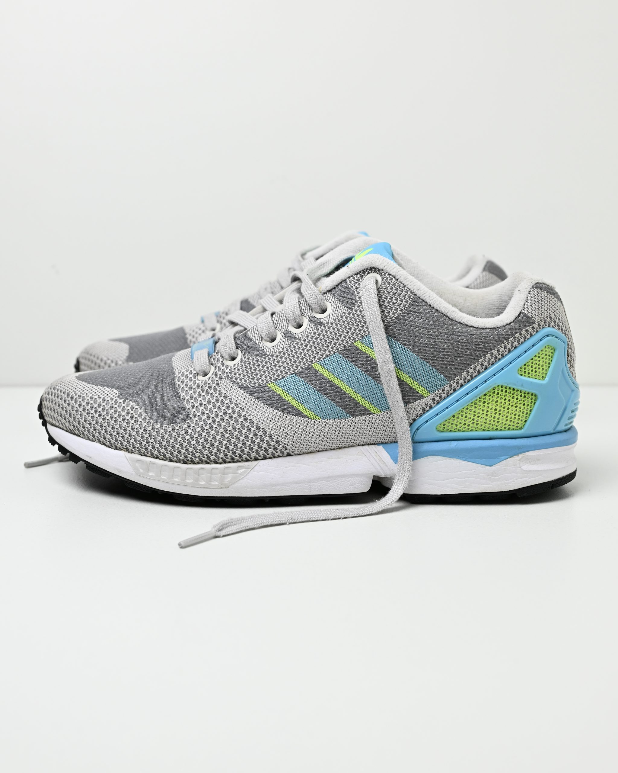 ADIDAS ORIGINALS ZX FLUX WEAVE TRAINERS GREY/BLUE (UK7) - Jazzy Badger