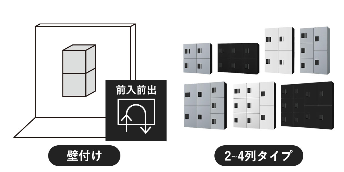 ナスタ 宅配ボックス 集合住宅向け プチ宅 ユニット 壁付け 2～4列