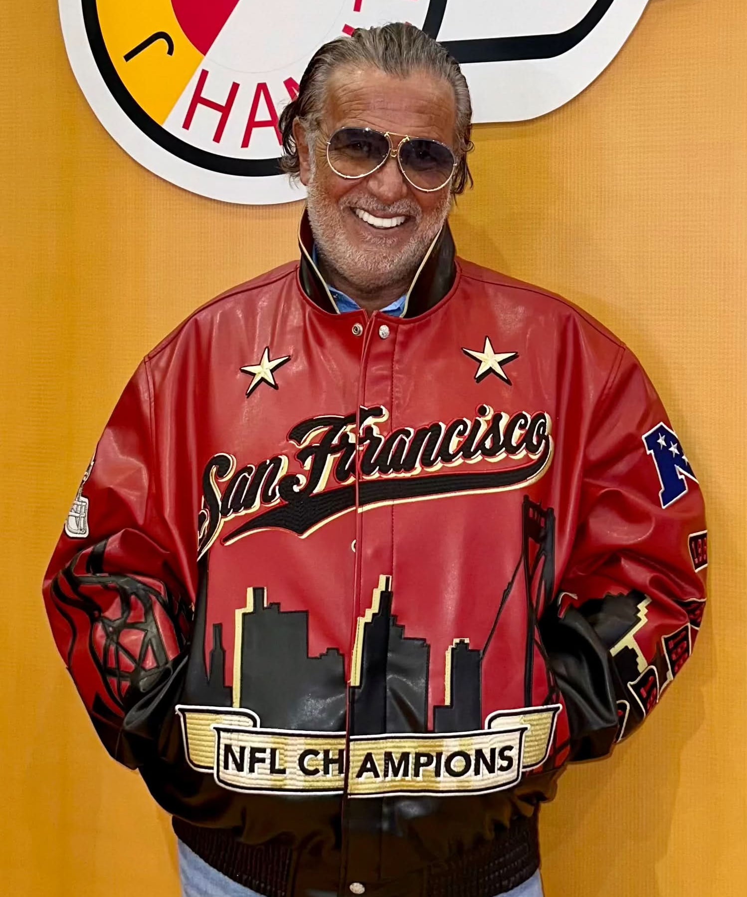 San Francisco 49ers 5X Super Bowl Champion Skyline Vegan Leather Jacke