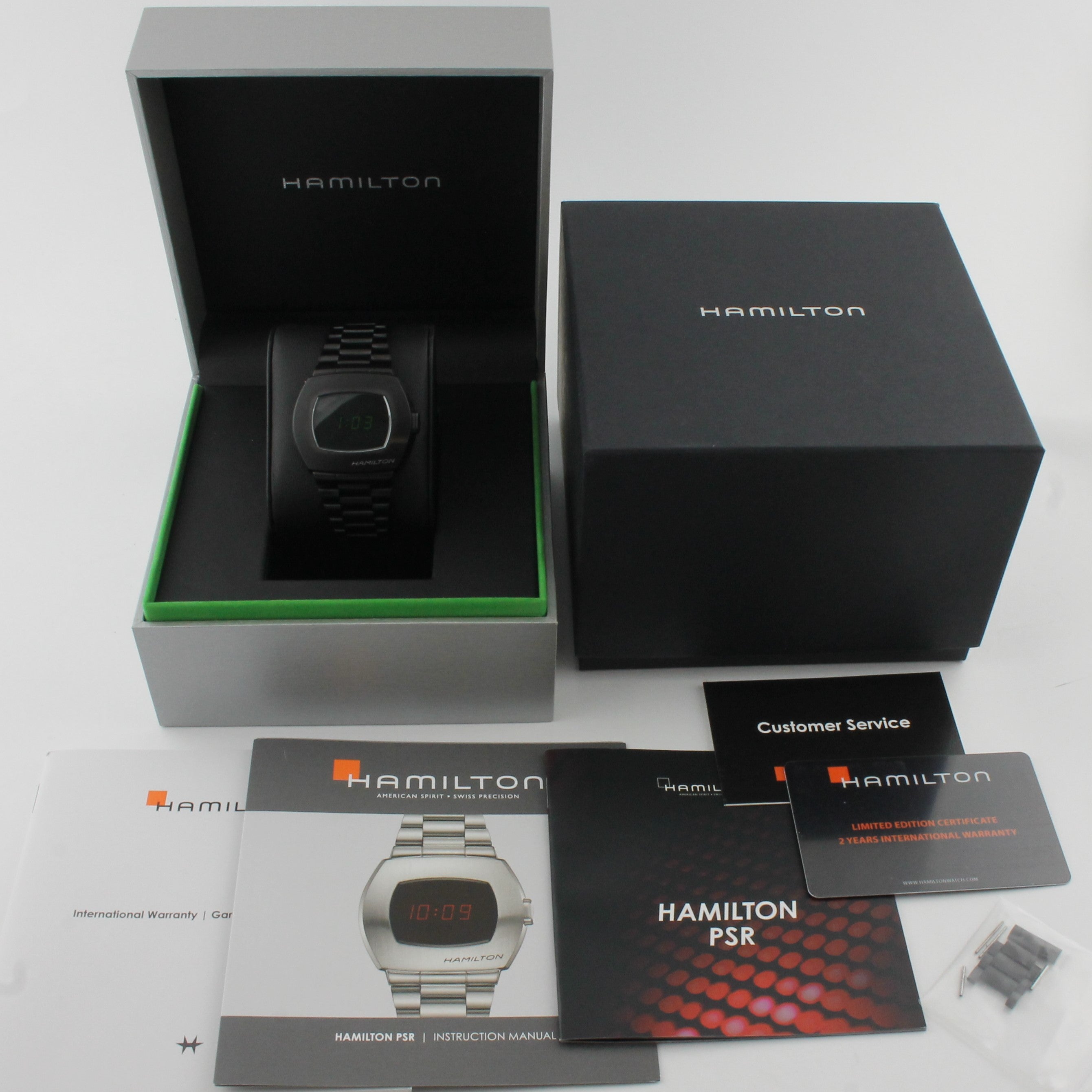 Hamilton Matrix PSR MTX Mens 41mm Black PVD Digital Wrist Watch Bracel