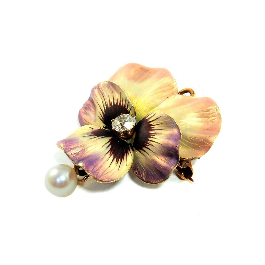 Antique【アンティーク】 K18 エナメル ブローチ(No.116441) – JEX宝石