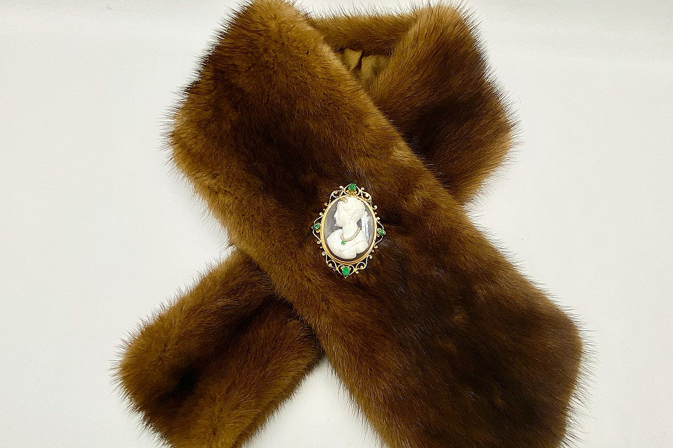 Stone Cameo】K18 YG/PGストーンカメオ エメラルド ダイヤモンドペン