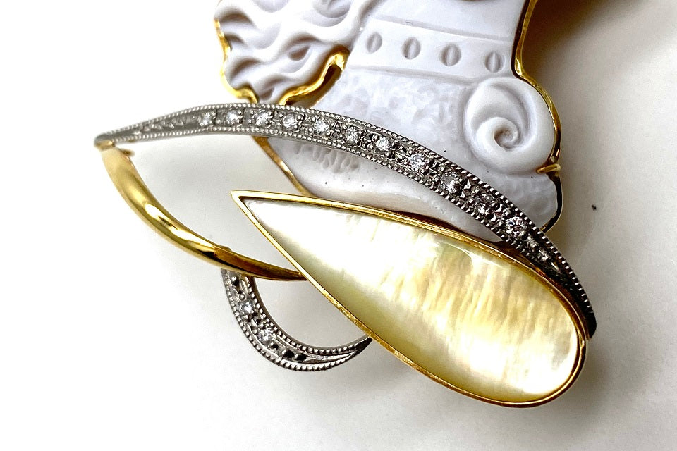 PATRIZIA PARLATI 【パトリシア パルラーティ—】K18WG/YGシェルカメオ