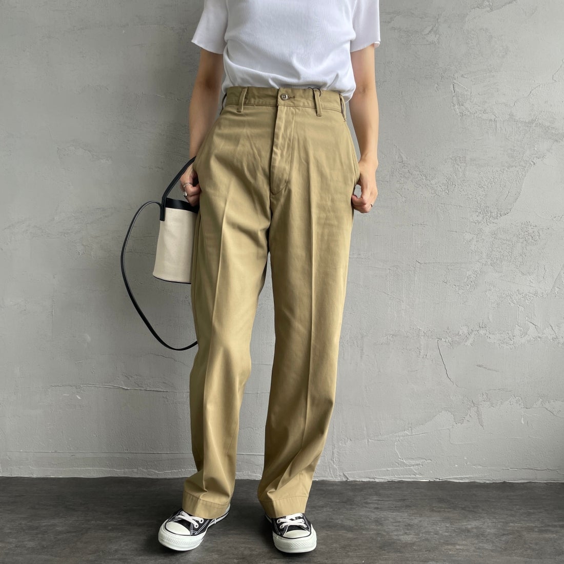 THE SHINZONE [ザ シンゾーン] ウォッシュド ハイウエストチノパン