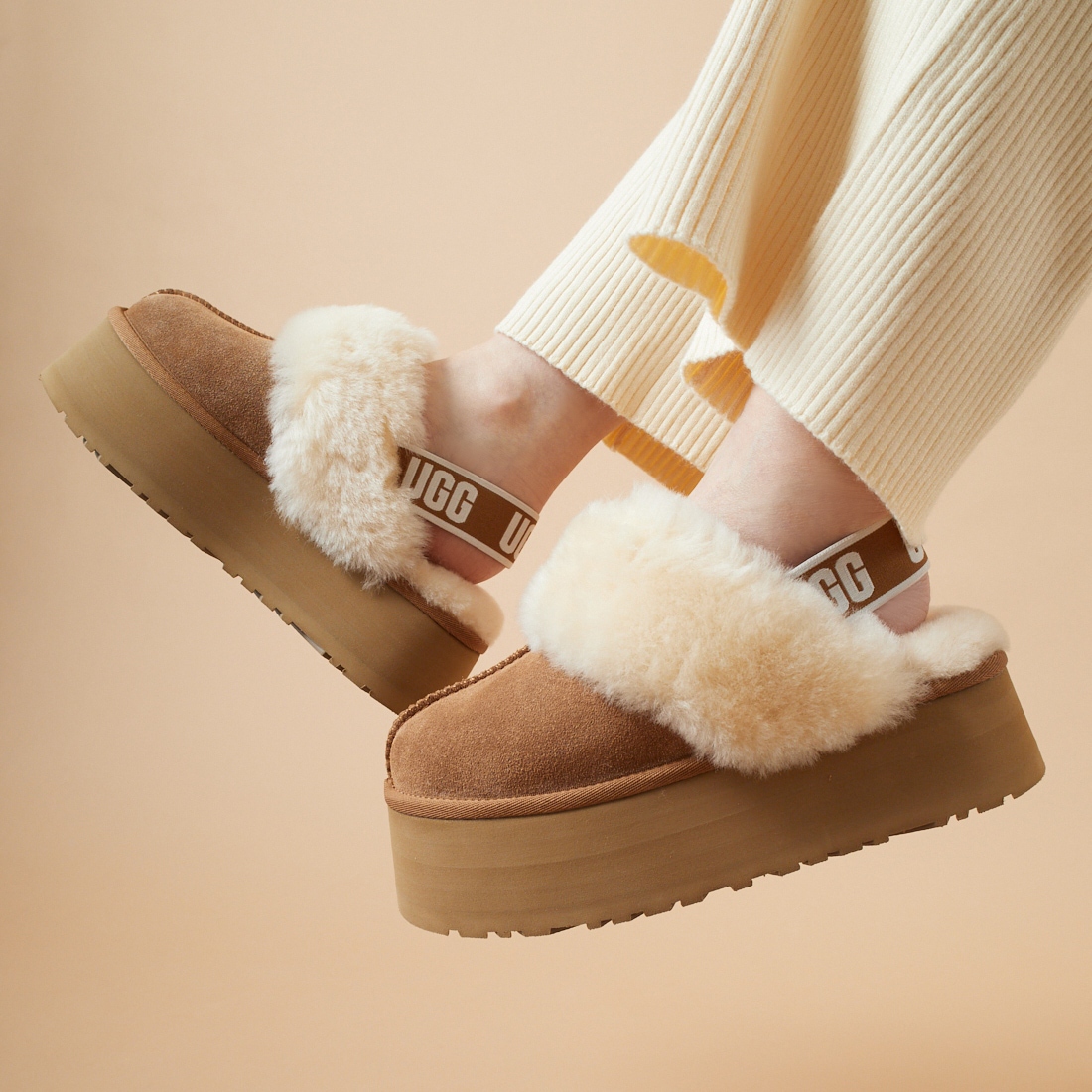 UGG アグ ベージュ 厚底サボサンダル ブーツ 25CM UGG アグ ベージュ