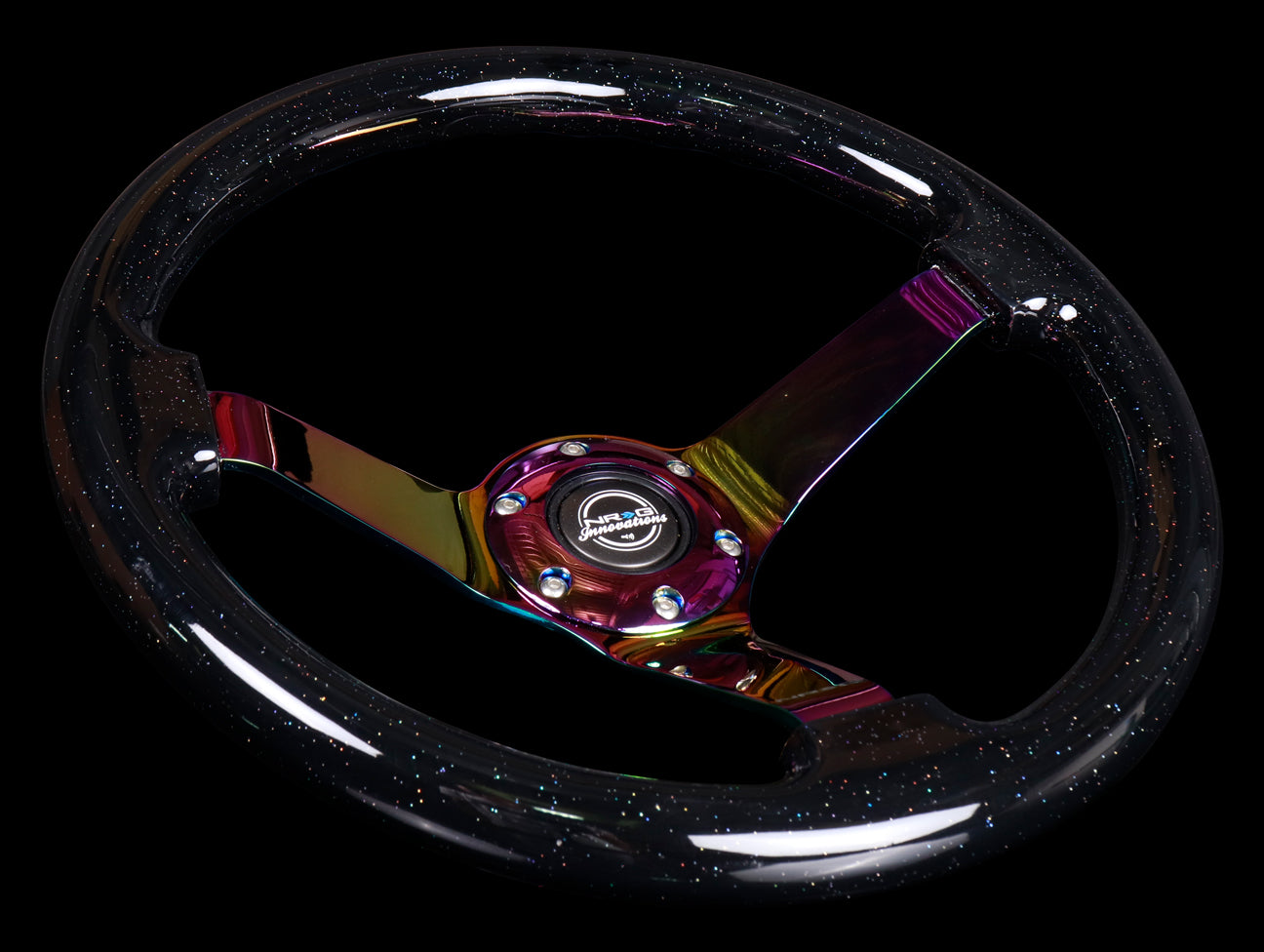NRG Steering Wheel - 350mm Classic Black Sparkled Woodgrain / Neo