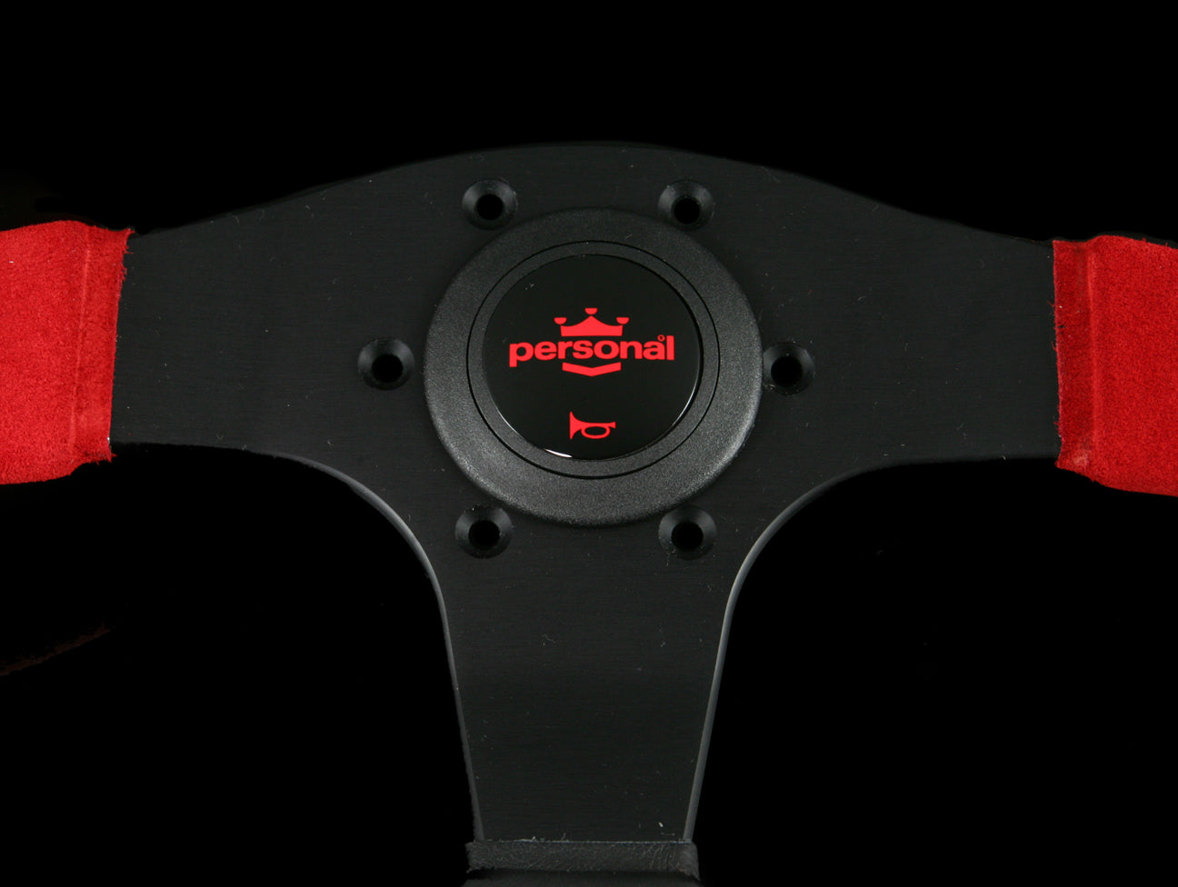 Personal Pole Position 350mm Steering Wheel - Black & Red Leather