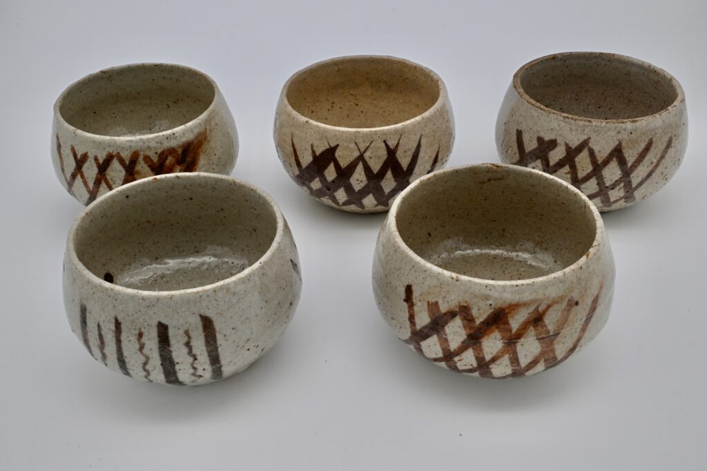 セール中】☆ 北大路魯山人 麦藁手 丸向付五客 ※一客金直し☆x531