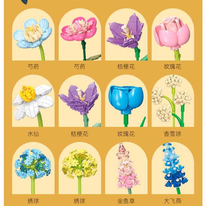 865pcs JIESTAR JJ9092 Flowers Fingertip Romance – Joy Bricks