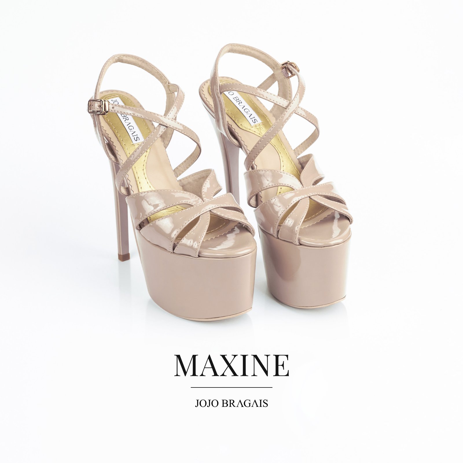 Jojo Bragais Maxine Nude Glossy 6.5-Inches Pageant Heels - Jojo