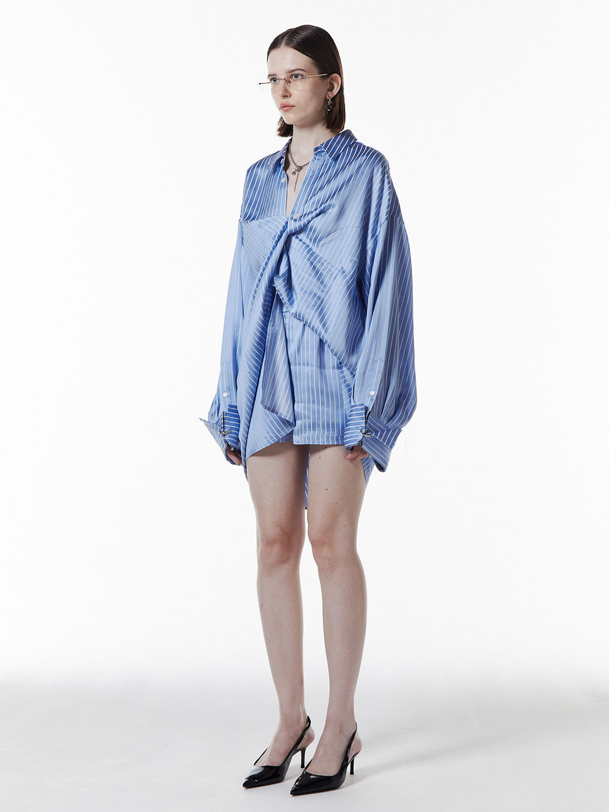 JOSEMOON SATIN STRIPE SHORT PANTS