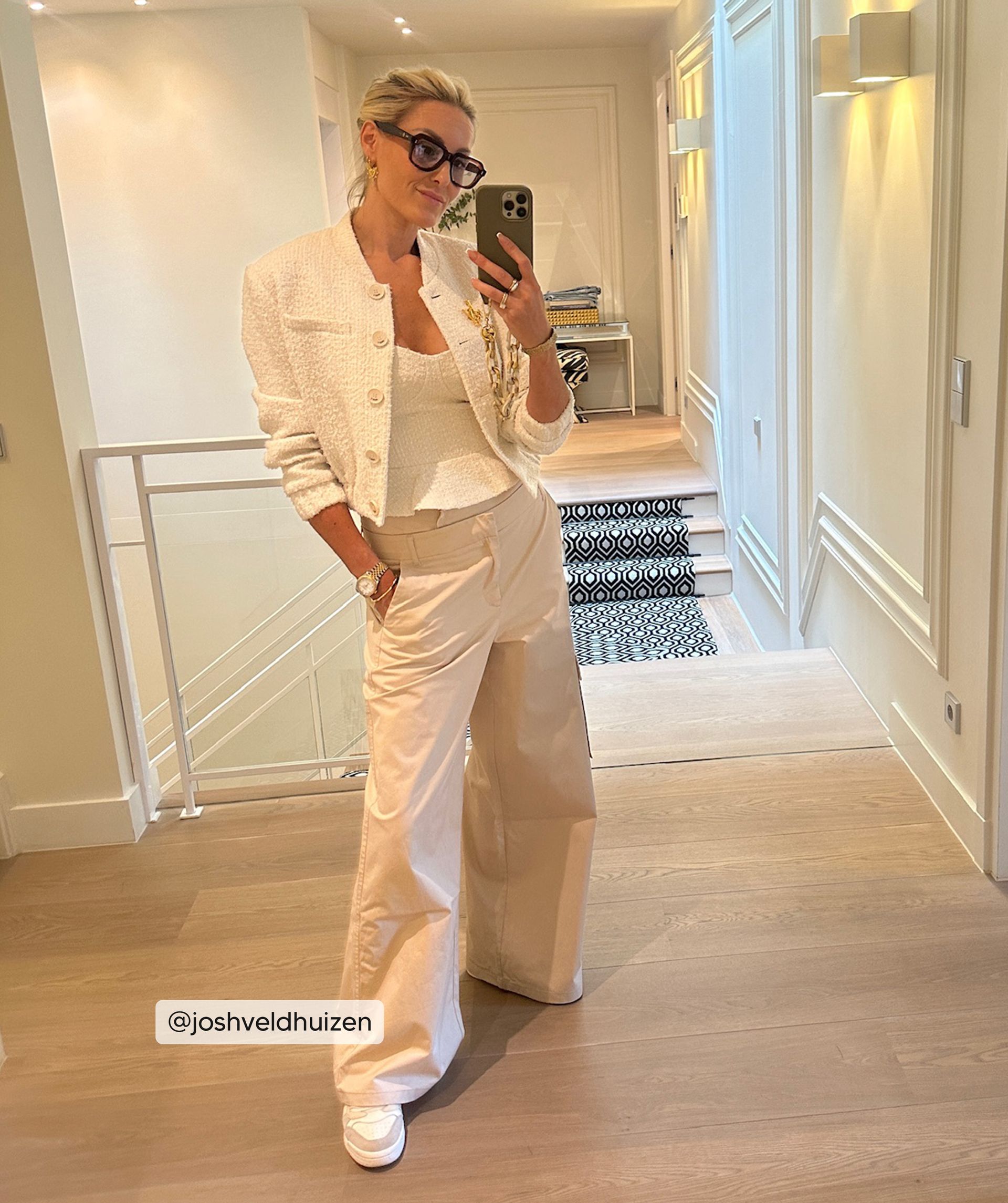 FABIENNE cropped bomber jacket with glitter - Cocoon White Glitter