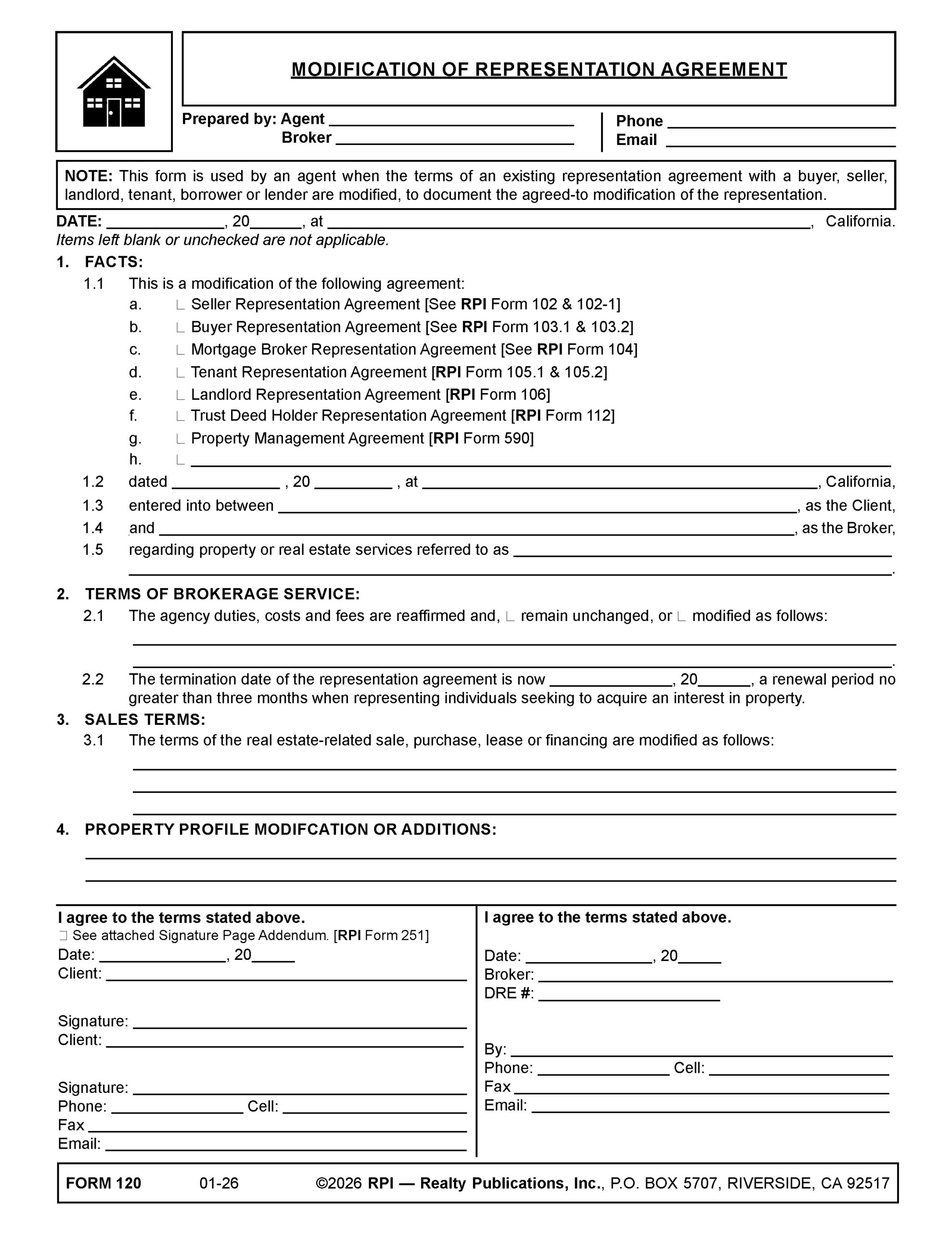 Form-of-the-Week: Modification of Representation Agreement and
