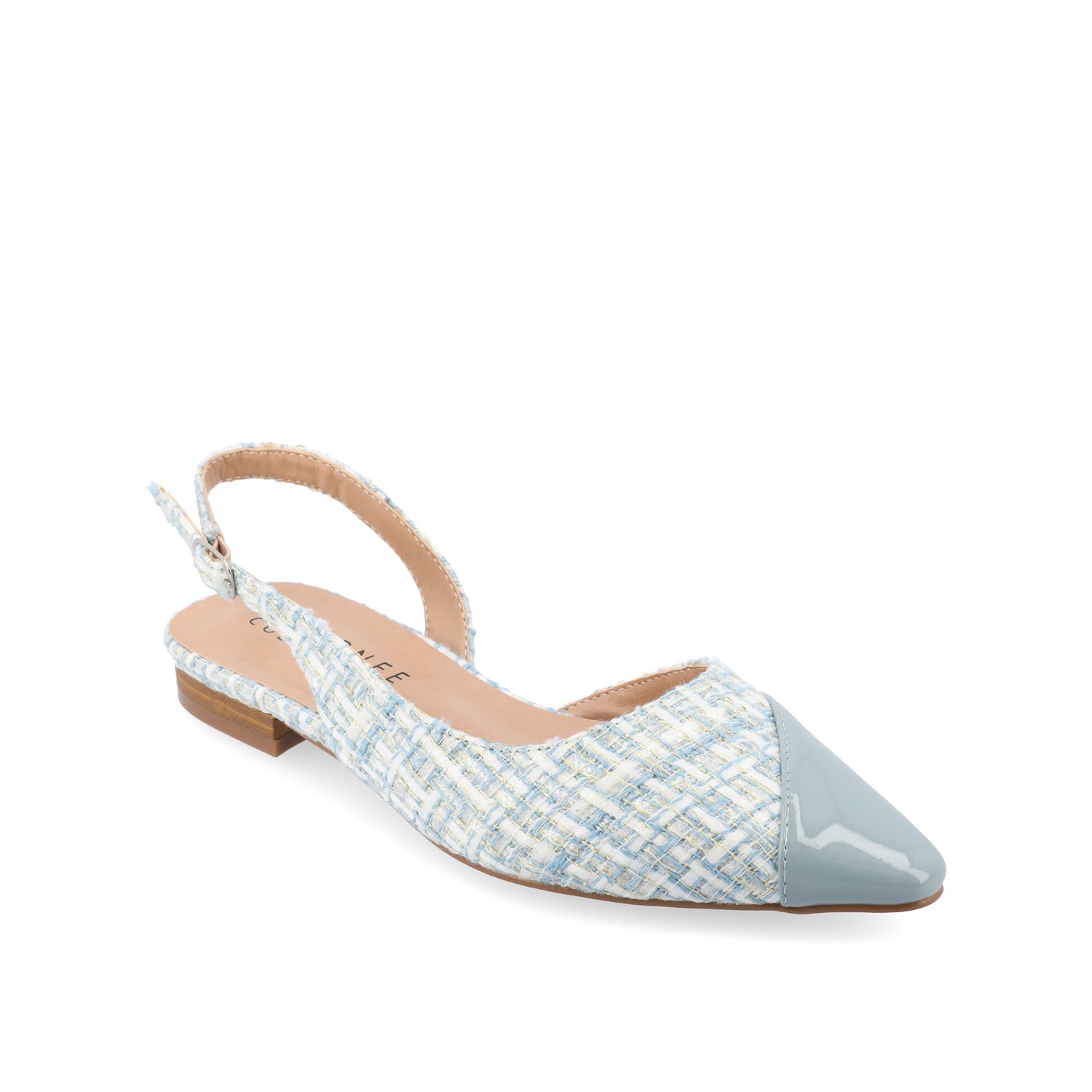 DAPHNNE BALLET FLATS IN TWEED FABRIC - Blue Tweed