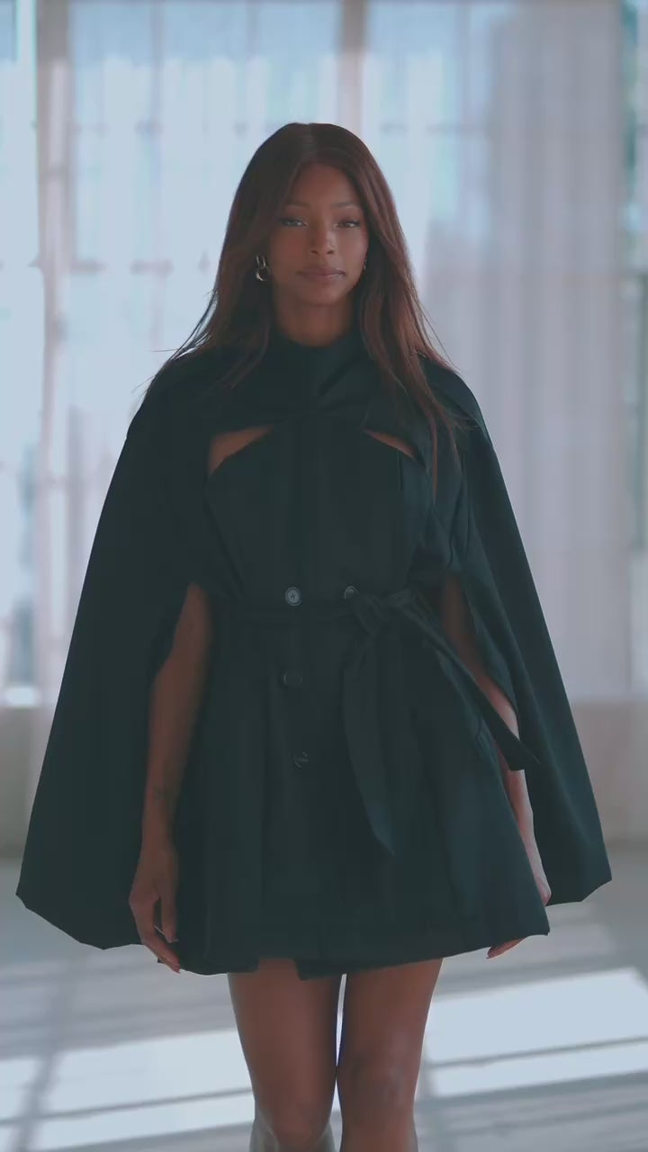 JORI YELIR Trench Coat Cape Mini Dress – Jori Yelir