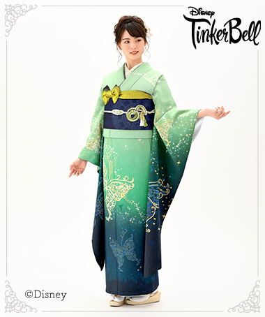 振袖レンタル衣装_81-HDF-B017Mの詳細（緑 ディズニー 大胆）｜成人式