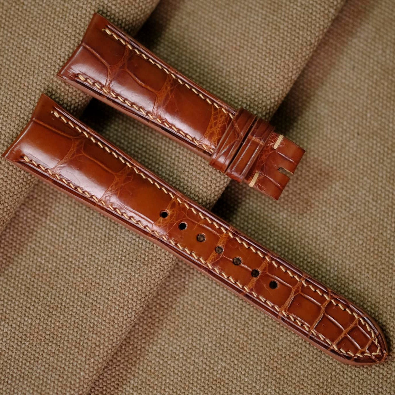 腕時計ベルト革 高級 本革アリゲーター クロコダイル 時計バンド